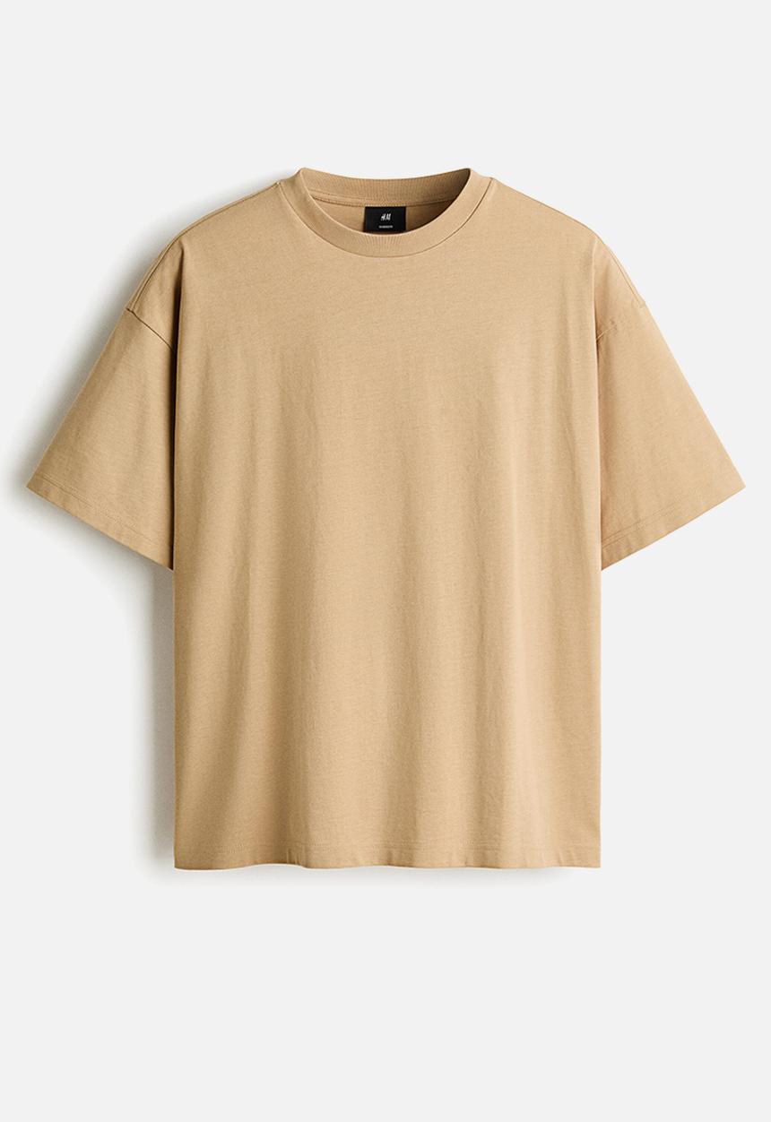 H&M - Oversized fit cotton t-shirt - beige