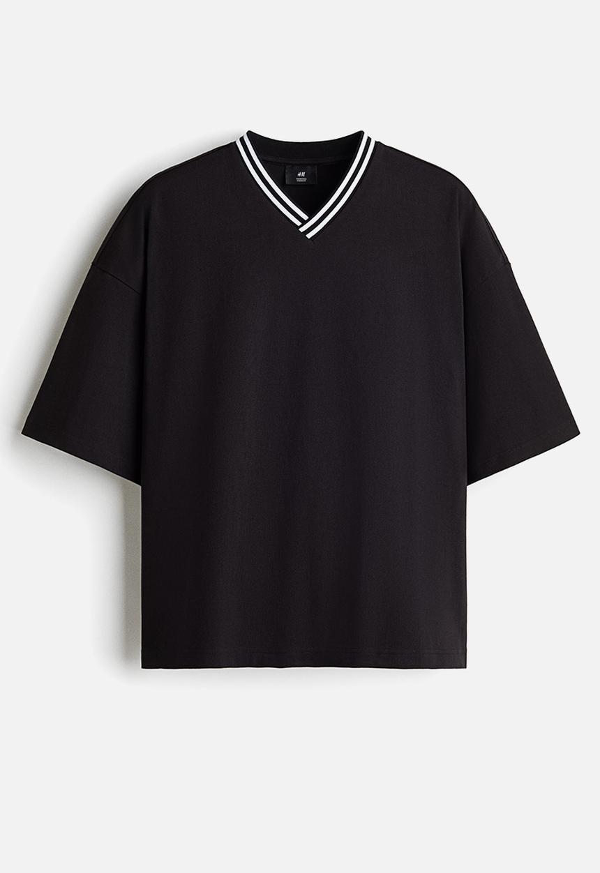 H&M - Oversized fit cotton t-shirt - black