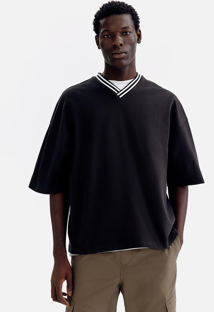 H&M - Oversized fit cotton t-shirt - black