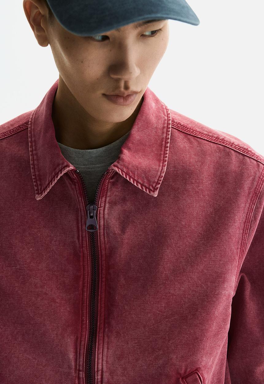 H&M - Collared cotton jacket - dark pink