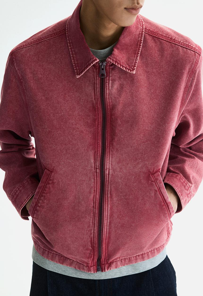 H&M - Collared cotton jacket - dark pink