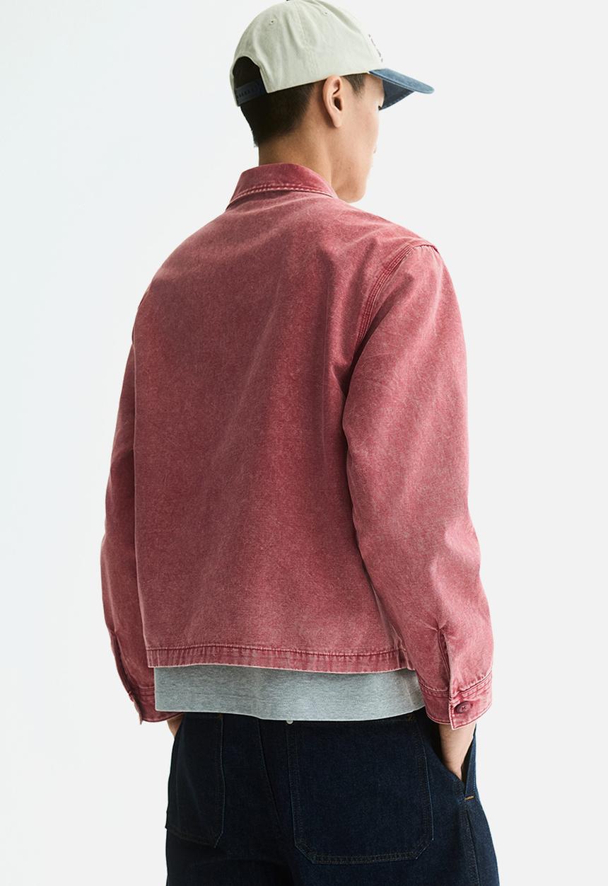 H&M - Collared cotton jacket - dark pink