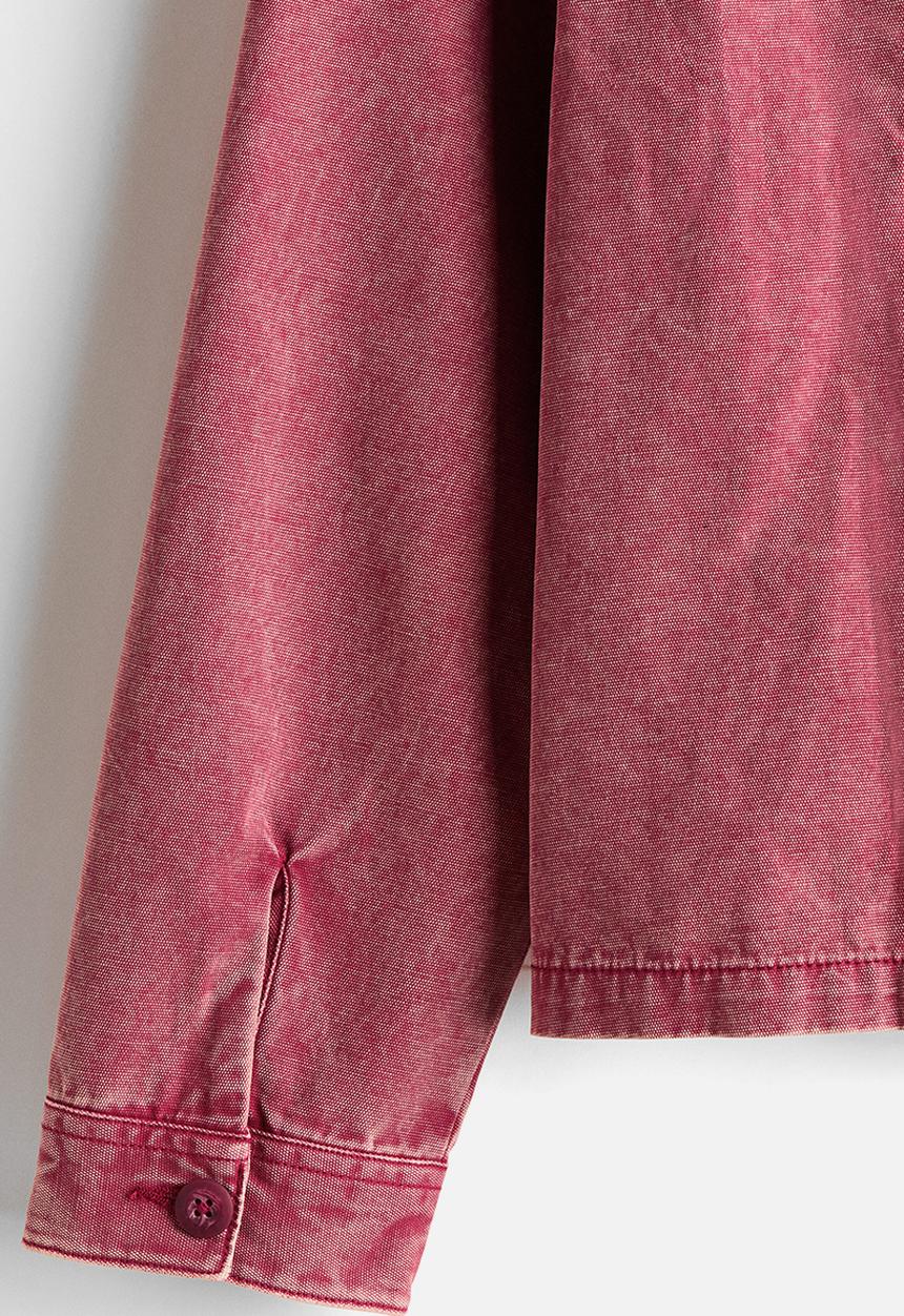 H&M - Collared cotton jacket - dark pink