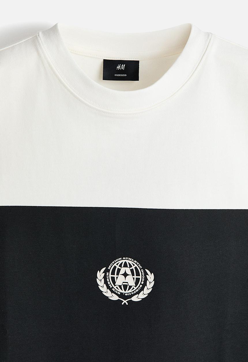 H&M - Oversized fit printed t-shirt - white