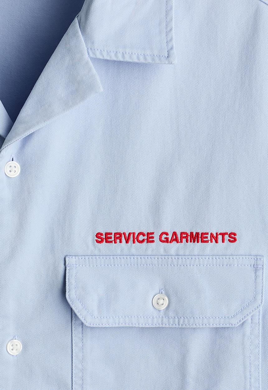 H&M - Relaxed fit short-sleeved utility shirt - light blue/service garments