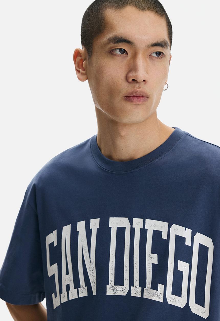 H&M - Loose fit printed t-shirt - blue/san diego
