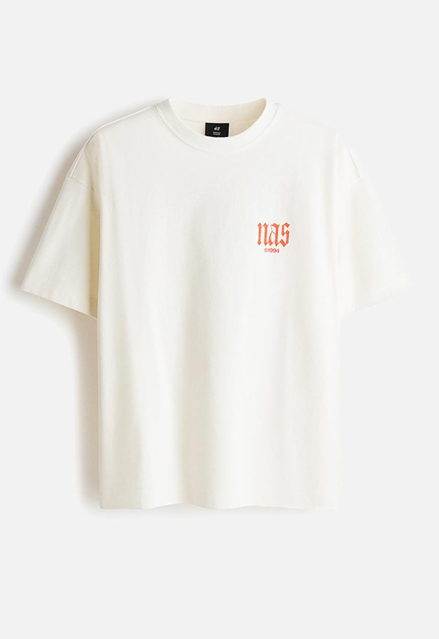 H&M - Oversized fit t-shirt - white/nas