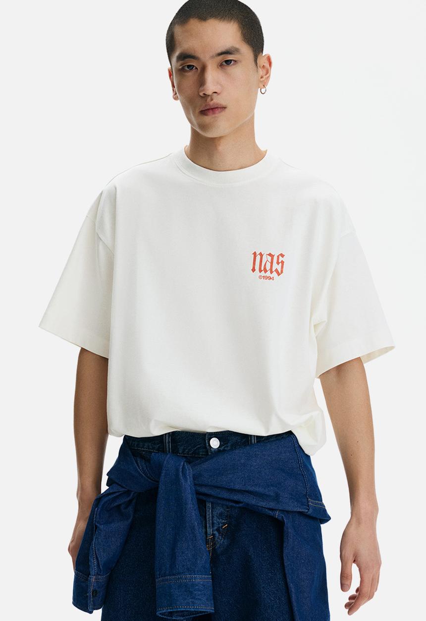 H&M - Oversized fit t-shirt - white/nas