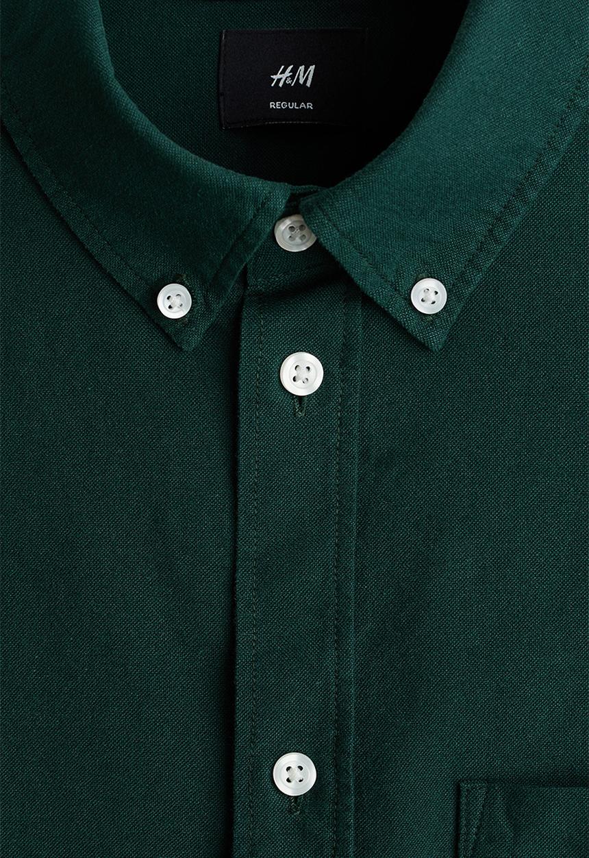 H&M - Regular fit oxford shirt - dark green