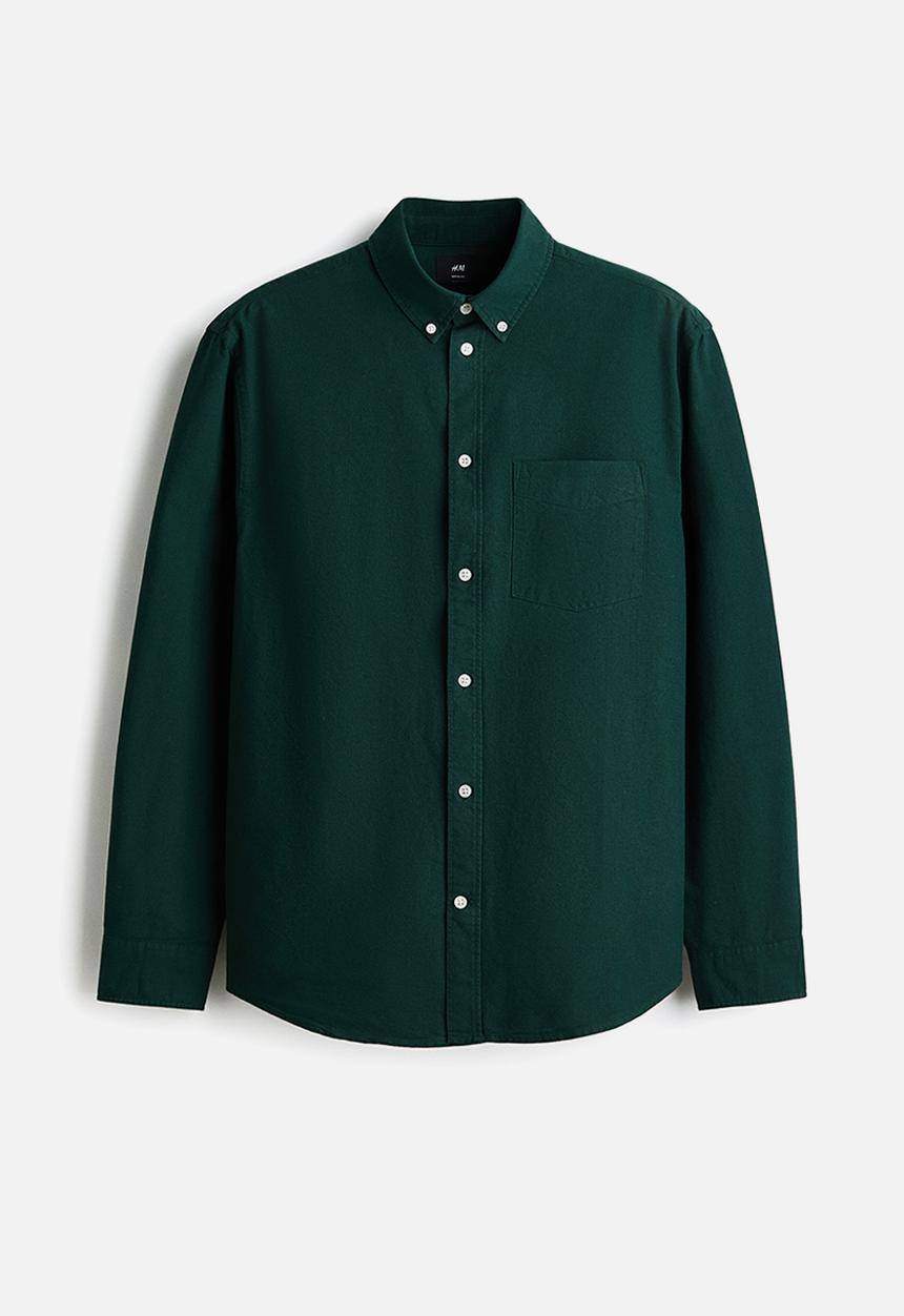H&M - Regular fit oxford shirt - dark green