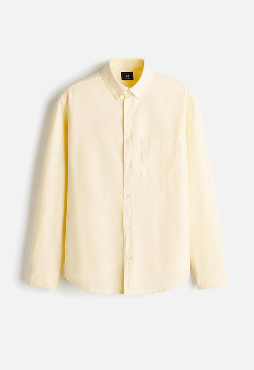 H&M - Regular fit oxford shirt - light yellow