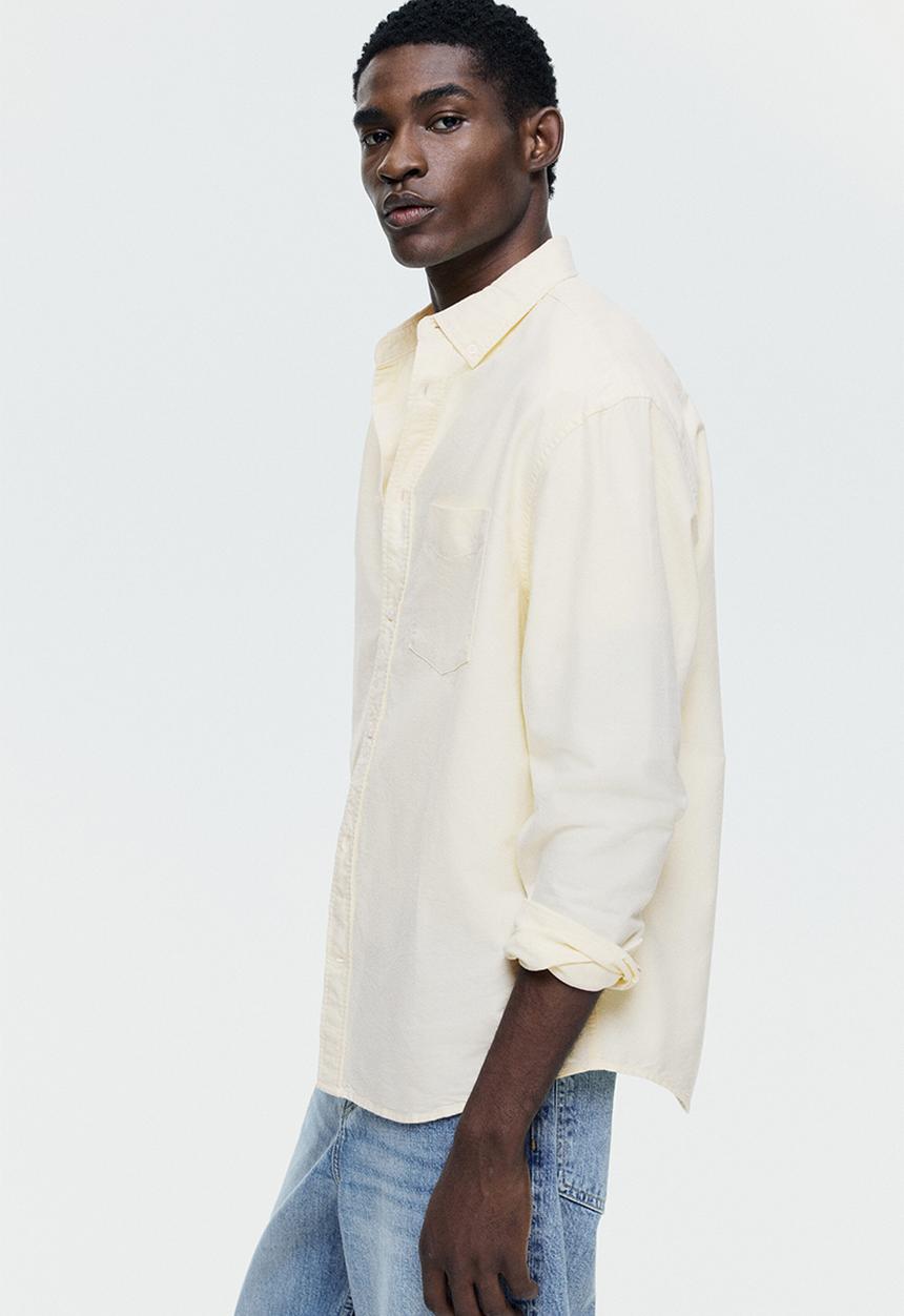 H&M - Regular fit oxford shirt - light yellow