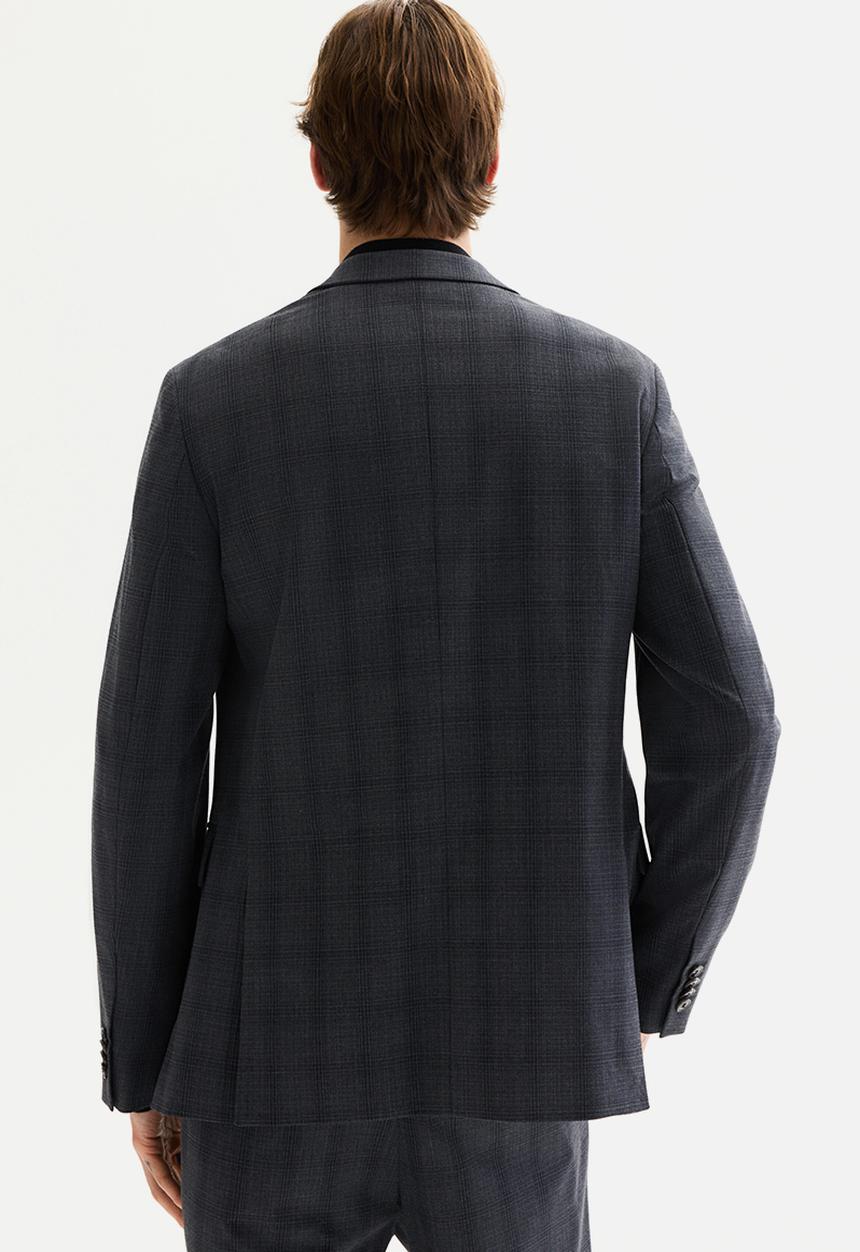 H&M - Slim fit jacket - dark grey/checked