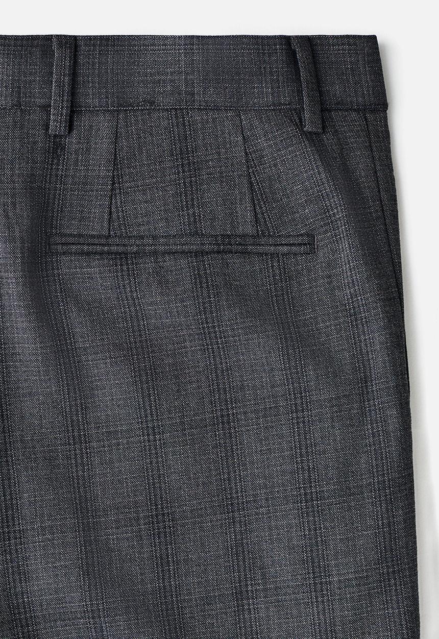 H&M - Slim fit suit trousers - dark grey/checked