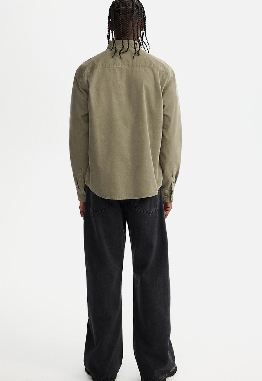 H&M - Regular fit corduroy shirt - khaki green