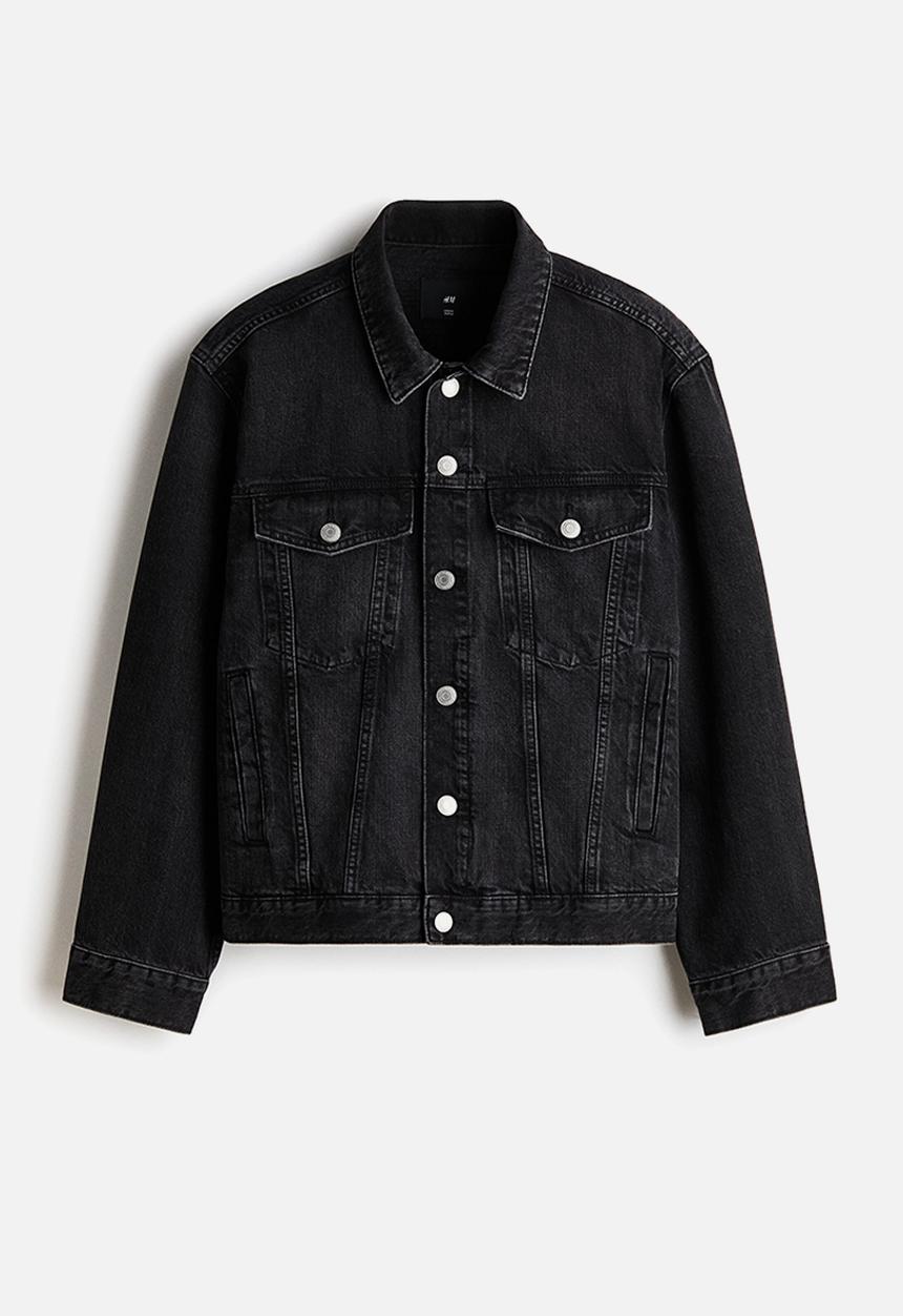 H&M - Denim trucker jacket - black