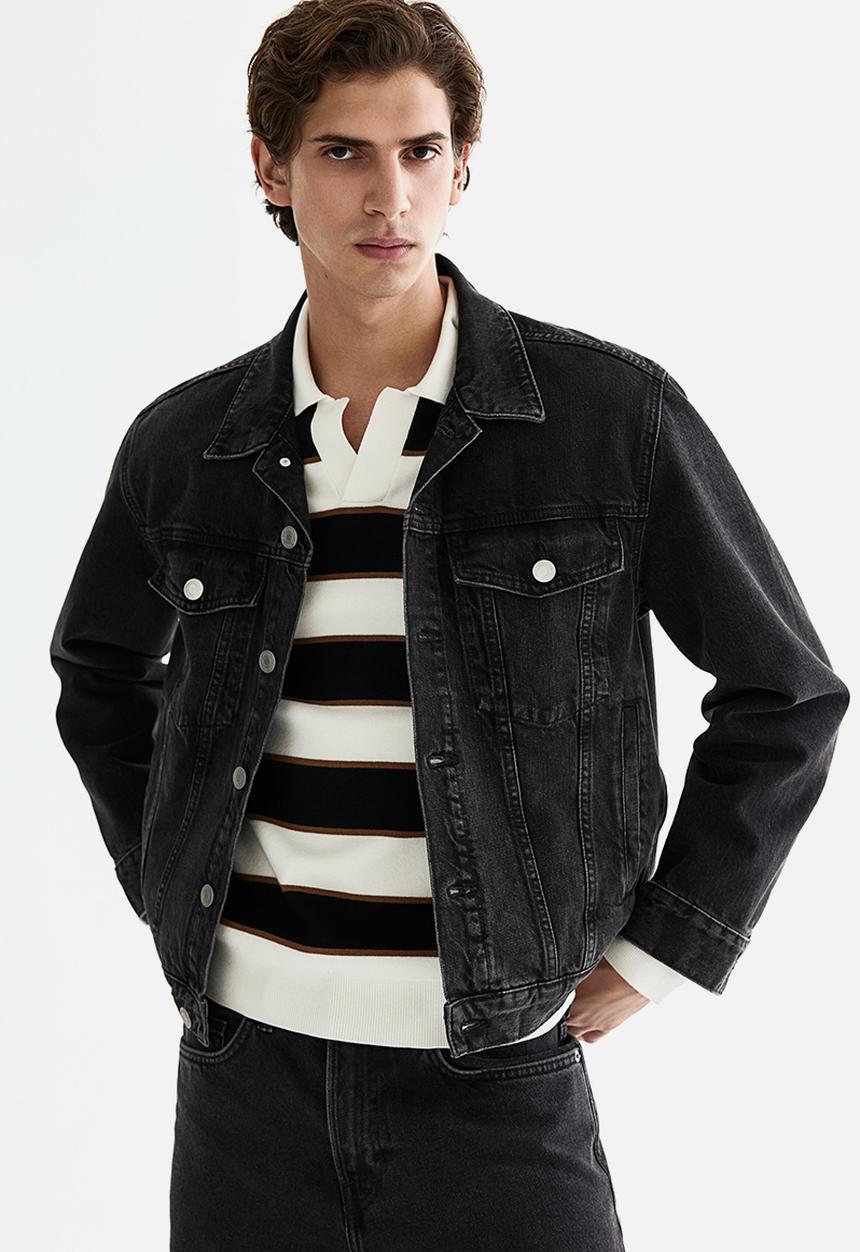 H&M - Denim trucker jacket - black