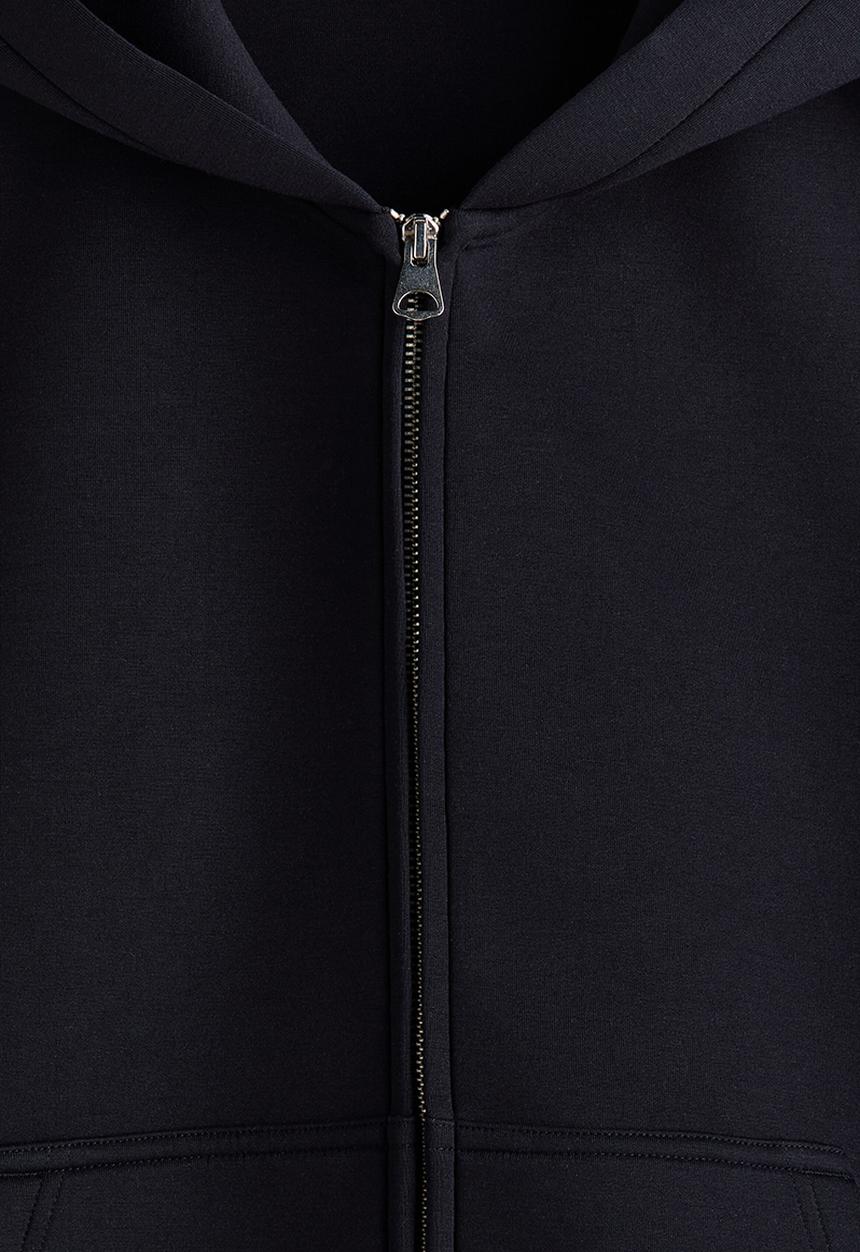 H&M - Loose fit scuba zip-through hoodie - dark blue