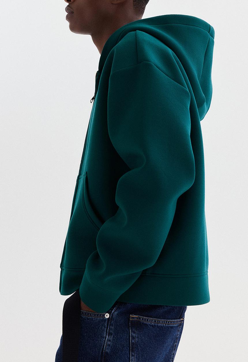 H&M - Loose fit scuba zip-through hoodie - dark teal