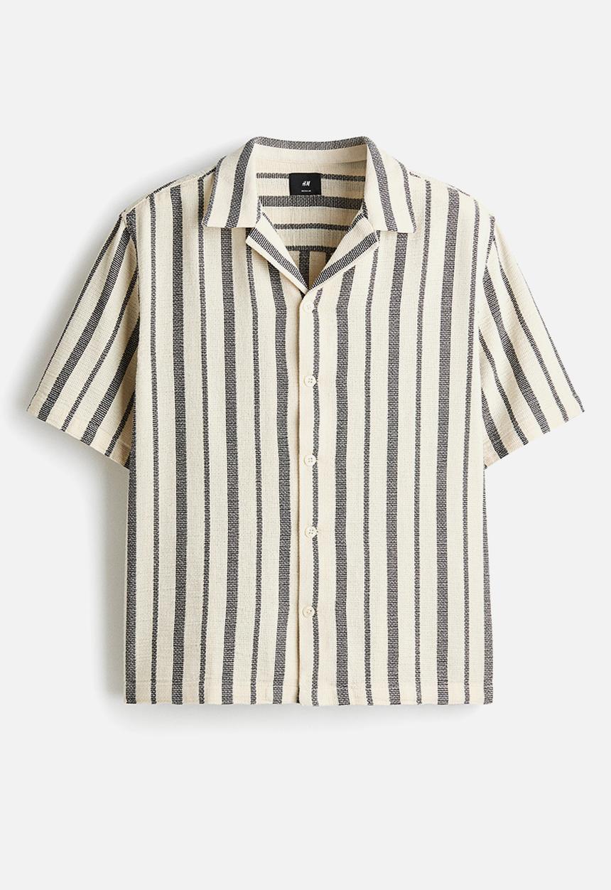 H&M - Regular fit shirt - black/striped