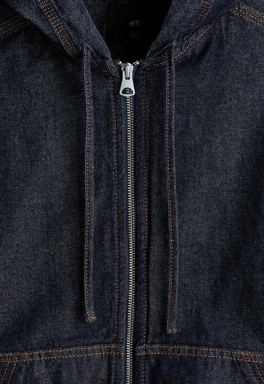 H&M - Hooded workwear jacket - dark denim blue