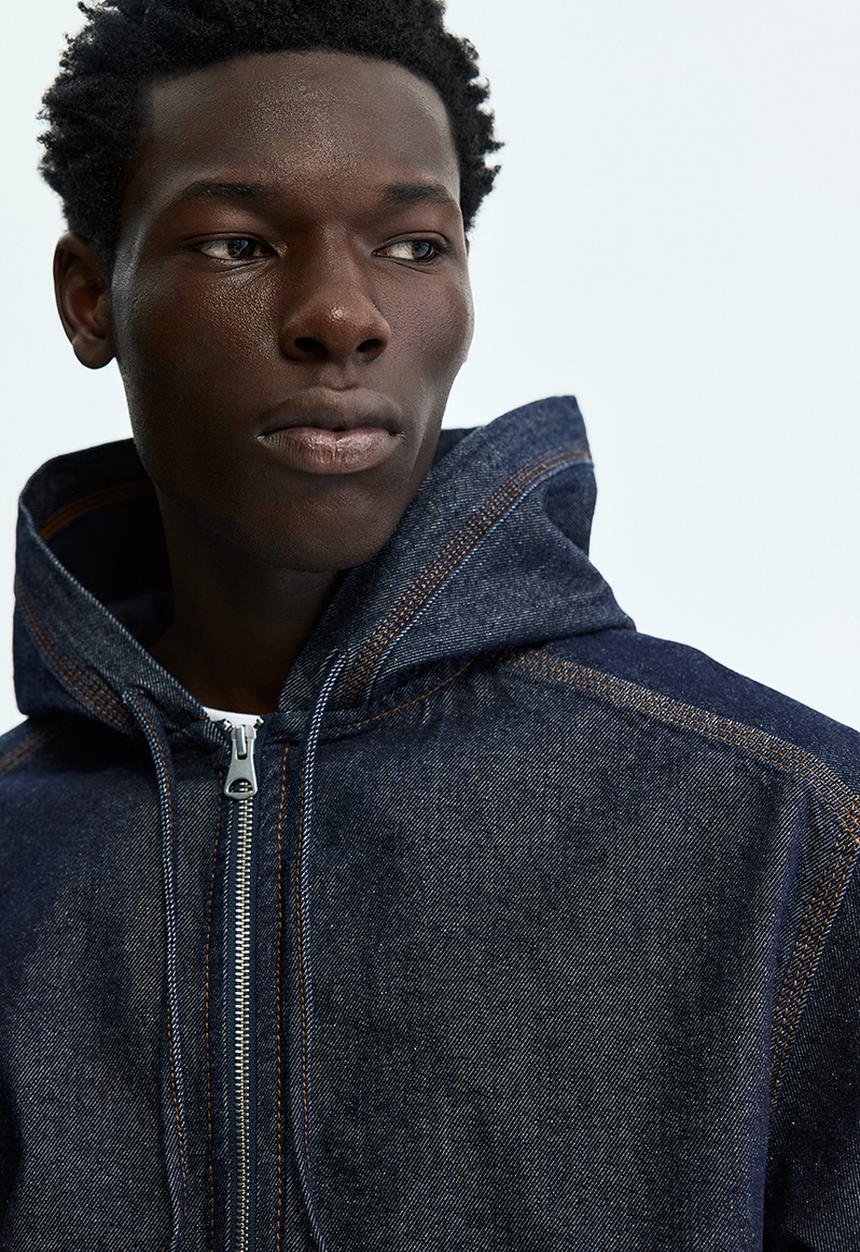 H&M - Hooded workwear jacket - dark denim blue