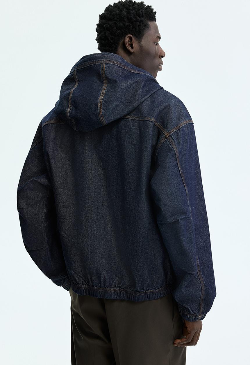 H&M - Hooded workwear jacket - dark denim blue