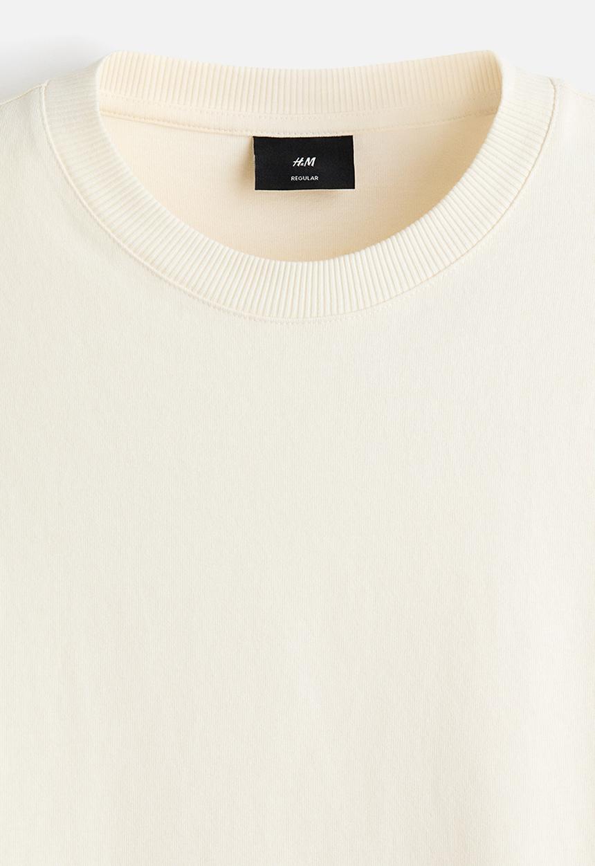 H&M - Regular fit washed t-shirt - cream