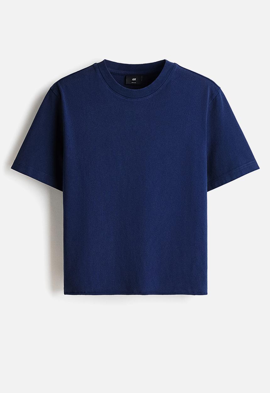 H&M - Regular fit washed t-shirt - dark blue