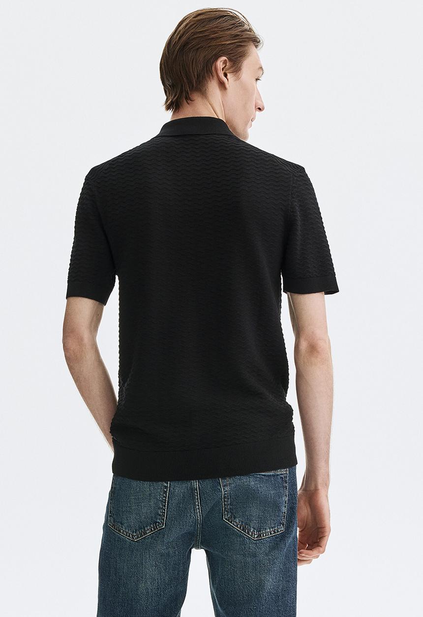 H&M - Slim fit polo shirt - black
