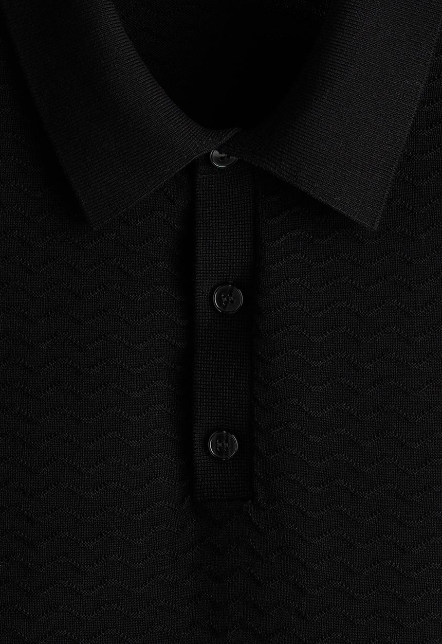 H&M - Slim fit polo shirt - black