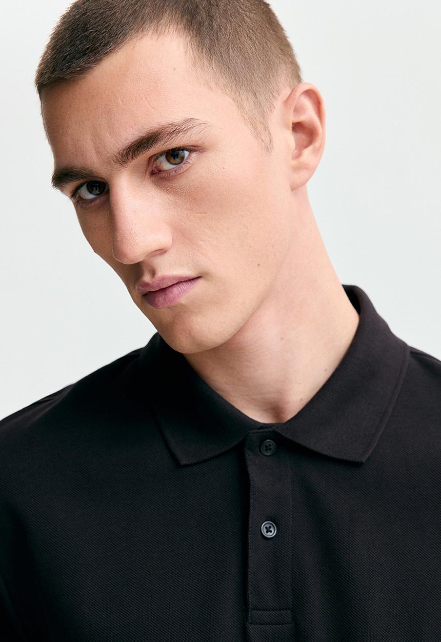 H&M - Regular fit polo shirt - black