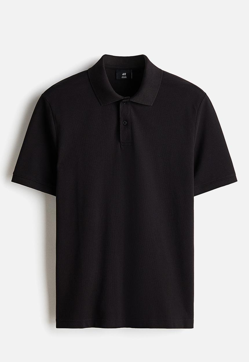 H&M - Regular fit polo shirt - black