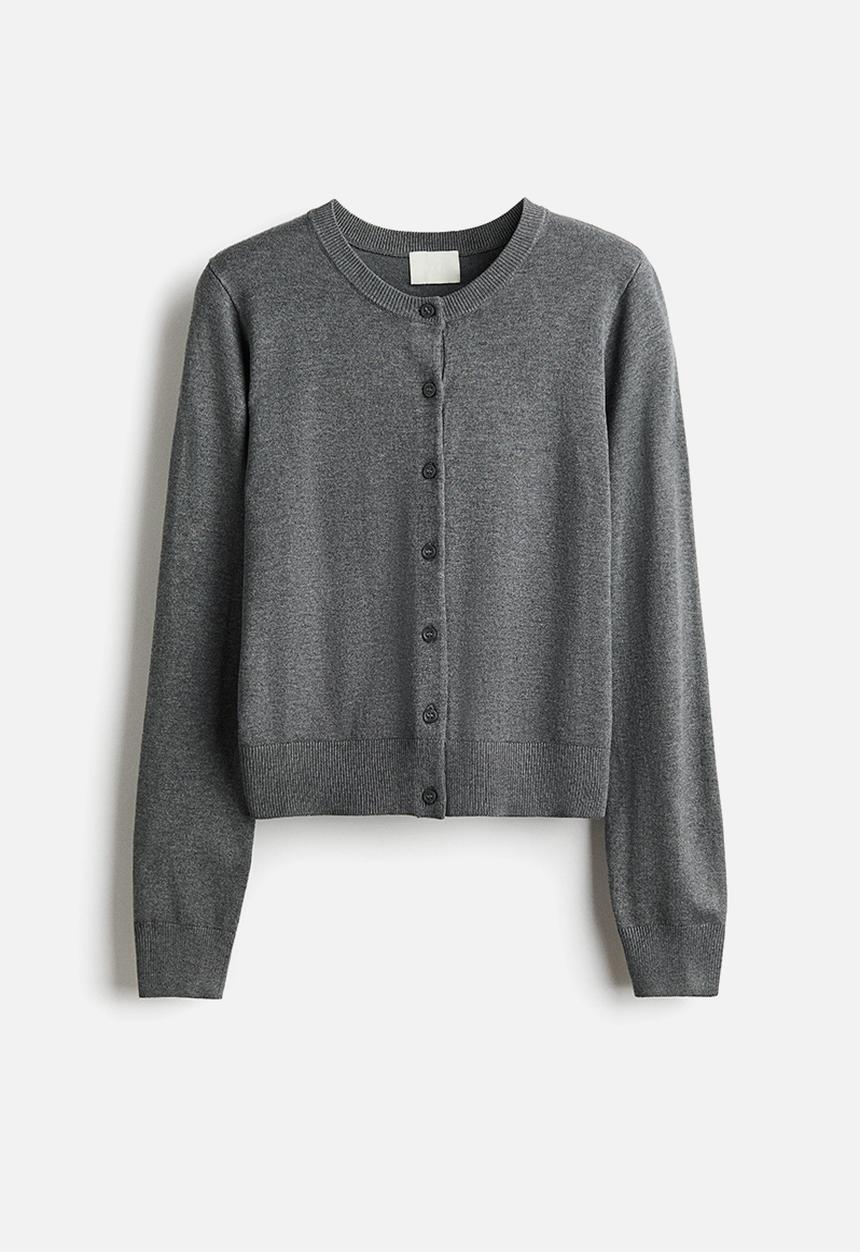 H&M - Fine-knit cardigan - grey marl