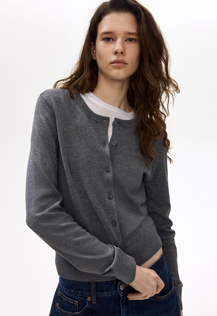 H&M - Fine-knit cardigan - grey marl