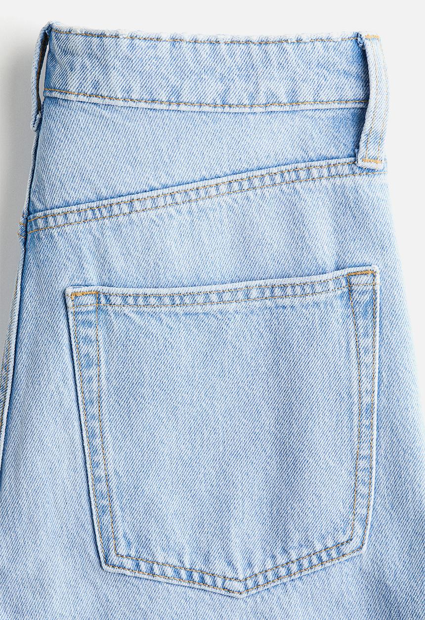 H&M - Wide high waist jeans - light denim blue