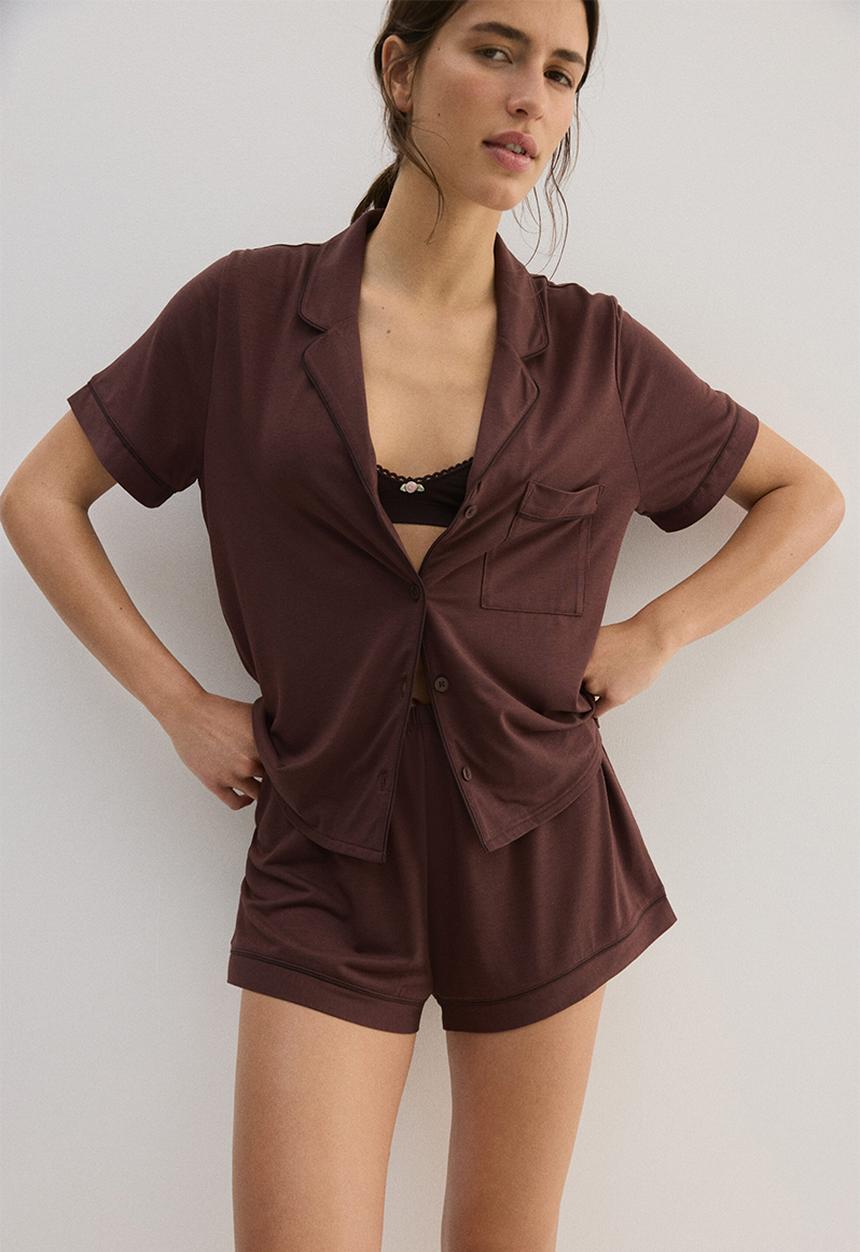 H&M - Viscose-blend pyjamas - rust brown