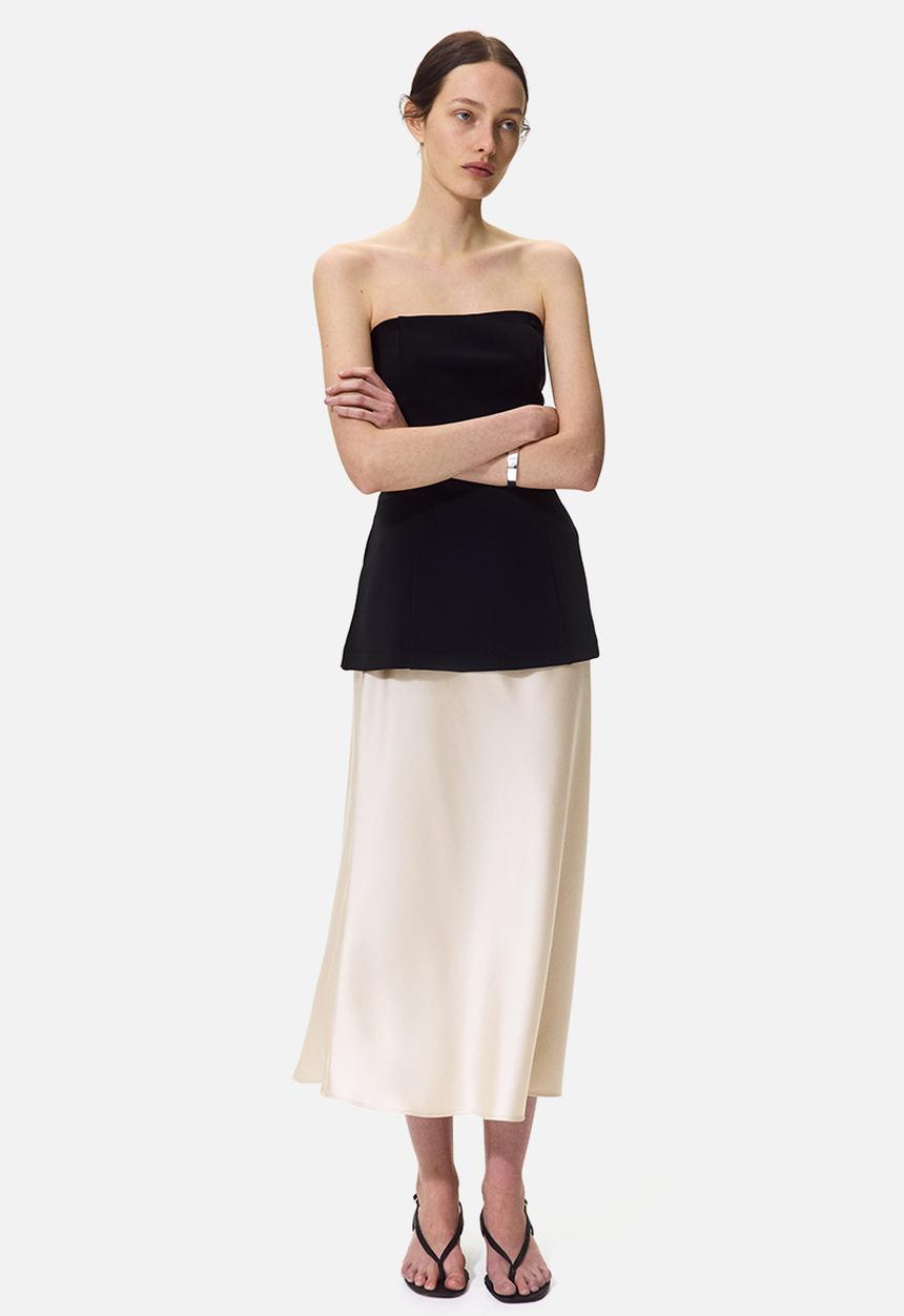 H&M - Midi skirt - light beige