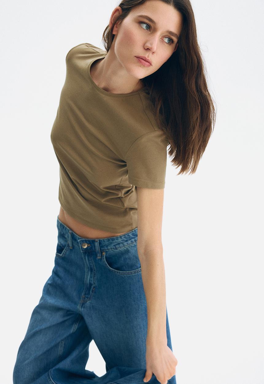 H&M - Fitted t-shirt - khaki green