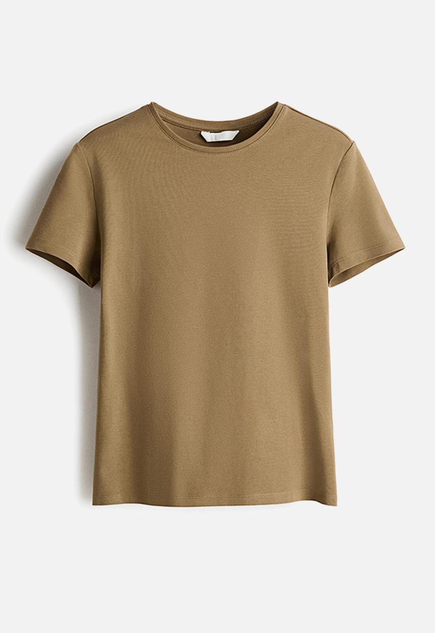 H&M - Fitted t-shirt - khaki green
