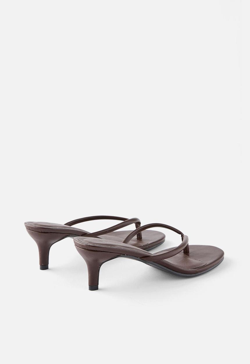 Cotton On - Harlow flip flop kitten heel - choc smooth