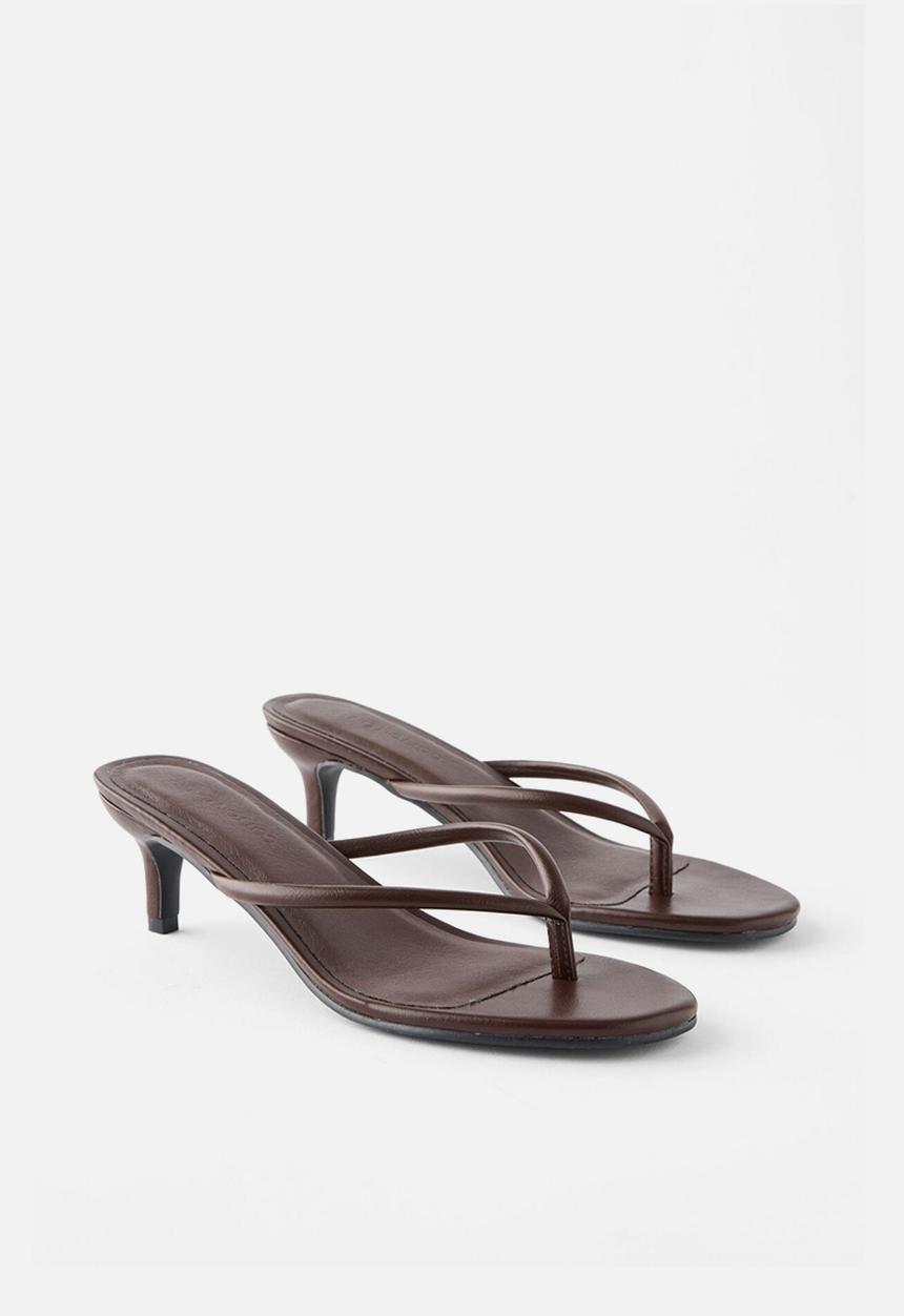 Cotton On - Harlow flip flop kitten heel - choc smooth