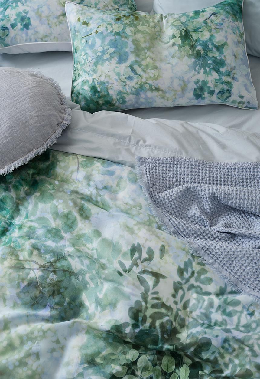 Linenhouse - Treetop Duvet Cover Set - green & blue