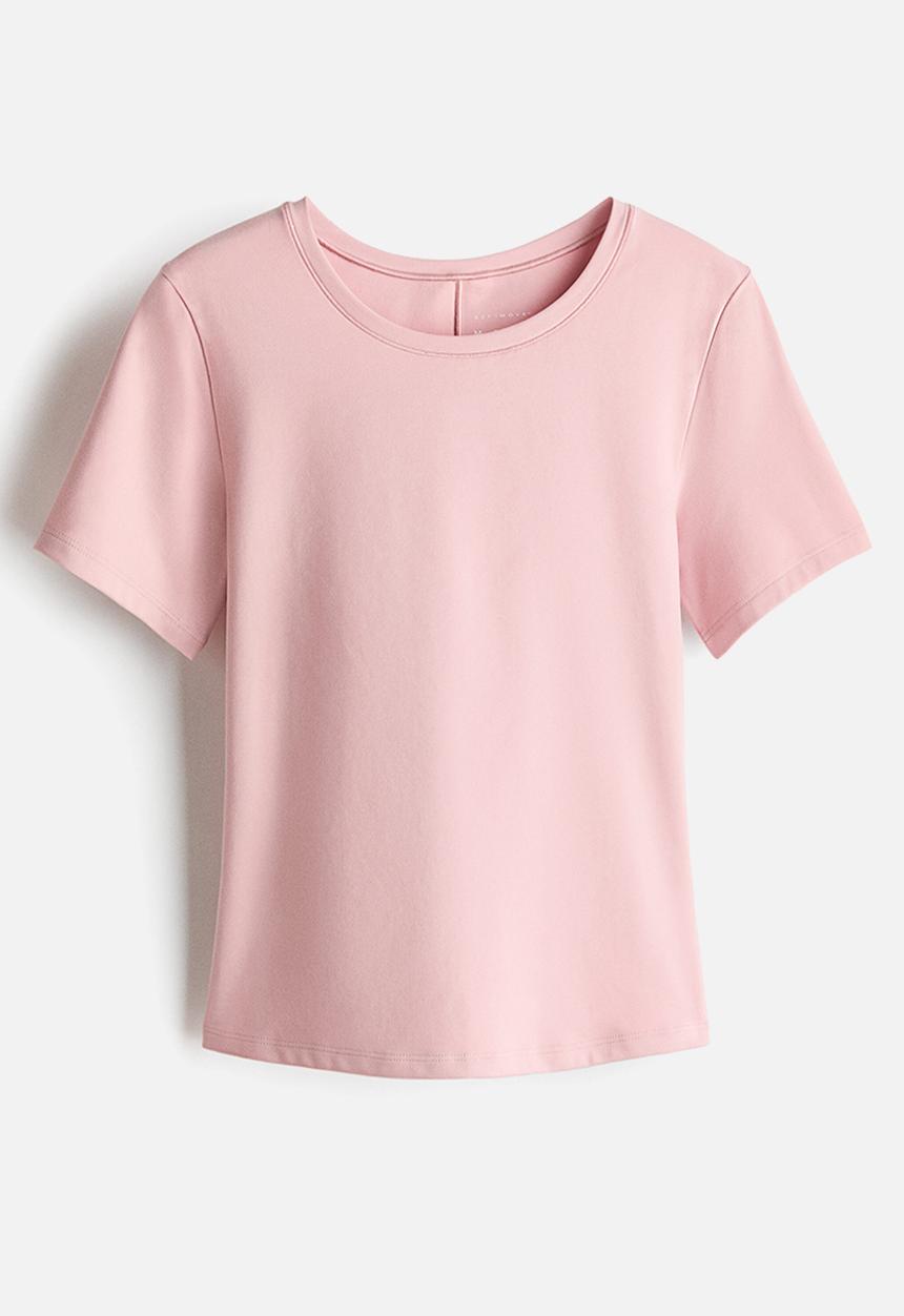 H&M - Sports t-shirt with softmove™ - mid blush pink