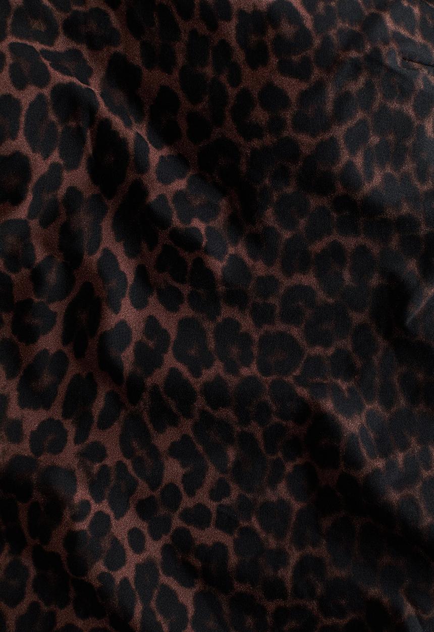 H&M - Padded-cup high leg swimsuit - brown/leopard print