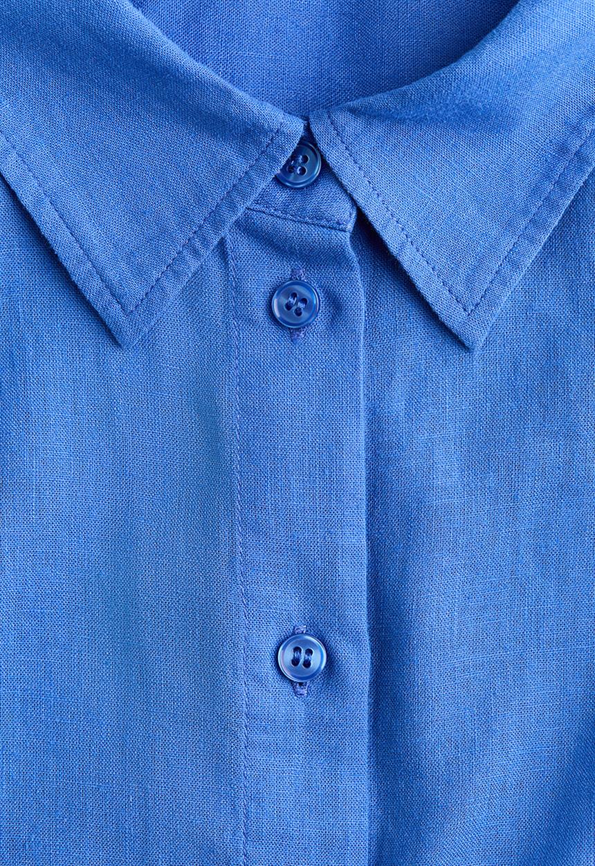 H&M - Oversized linen-blend shirt - blue