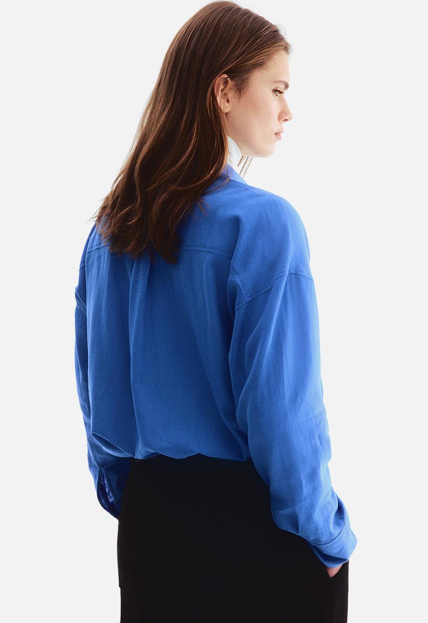 H&M - Oversized linen-blend shirt - blue
