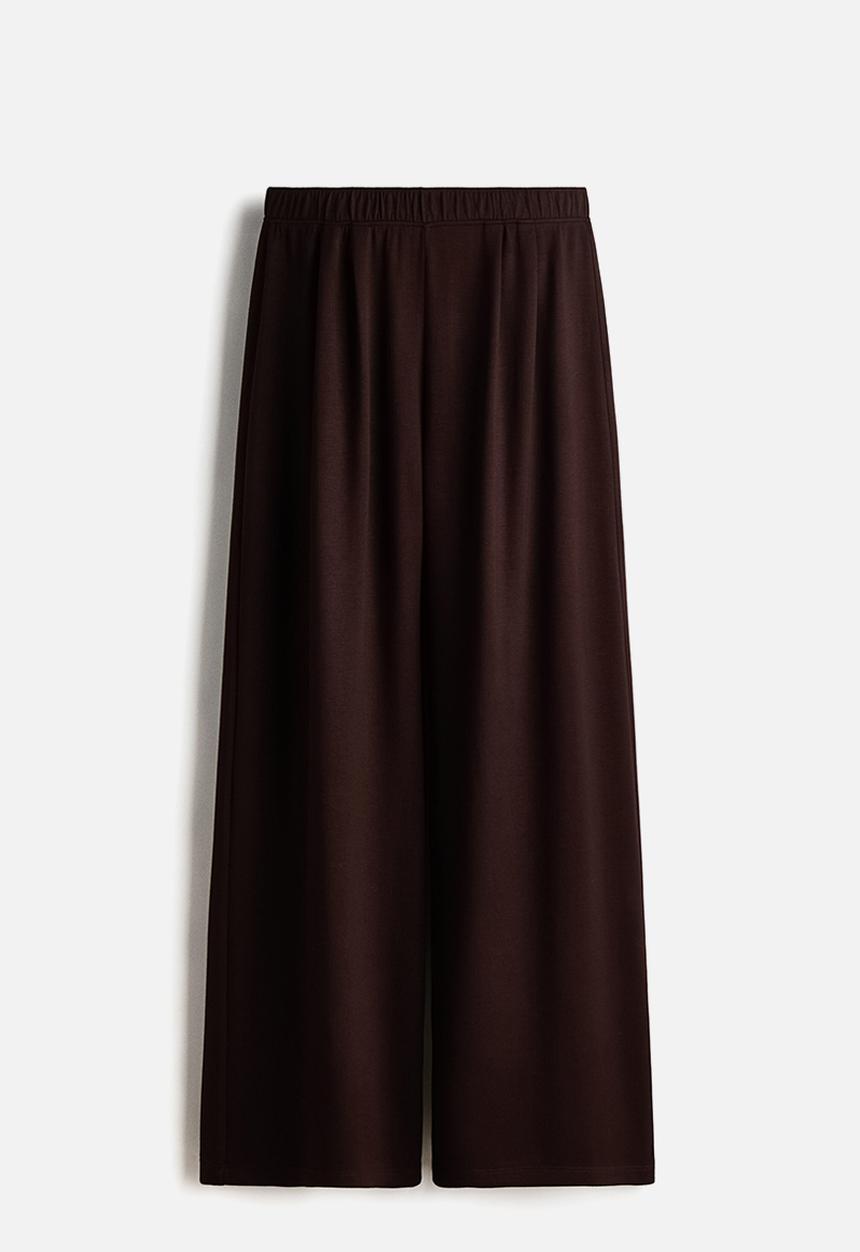H&M - Wide pull-on trousers - dark brown