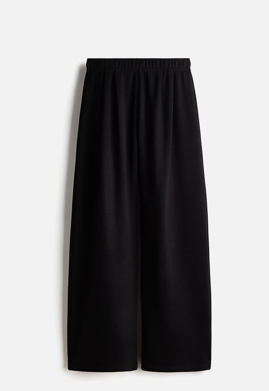 H&M - Wide pull-on trousers - black