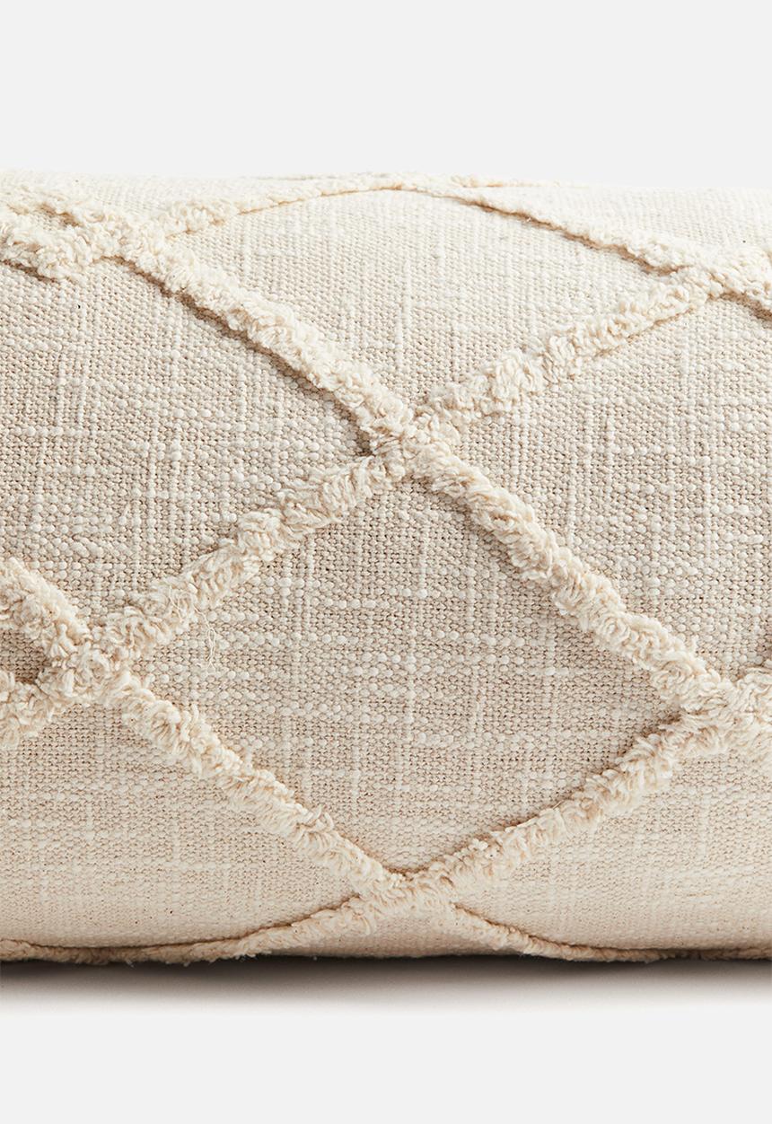 H&M - Tufted cotton bolster - light beige